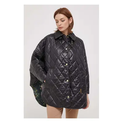 Barbour poncsó Tolsford női, fekete, átmeneti, oversize