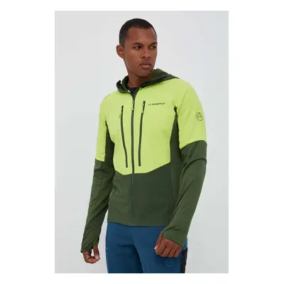 LA Sportiva sportos pulóver Session Tech Hoody zöld, mintás, kapucnis