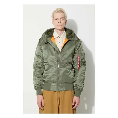 Alpha Industries rövid kabát MA-1 Hooded férfi, zöld, téli