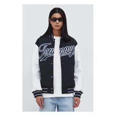 Tommy Jeans bomber dzseki férfi, fekete, átmeneti