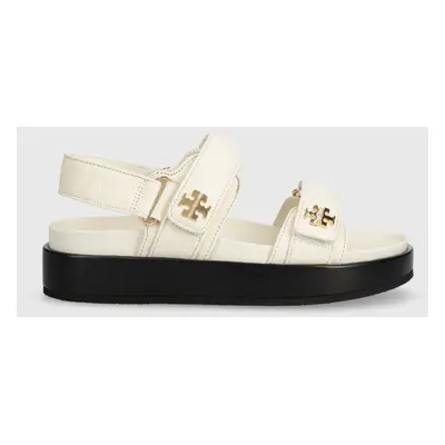 Tory Burch bőr szandál Kira Sport Sandal bézs, női, platformos, 144328.104