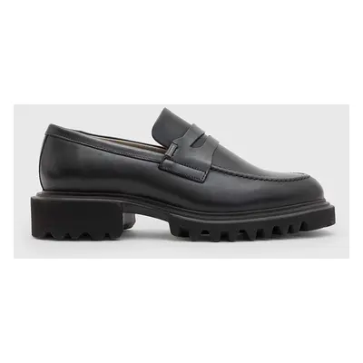 AllSaints bőr mokaszin Lola Loafer fekete, női, platformos, WF774Z