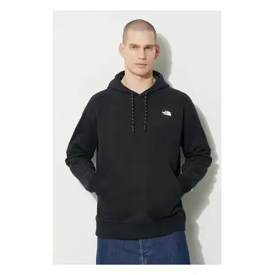 The North Face pamut melegítőfelső U The Hoodie fekete, férfi, nyomott mintás, kapucnis, NF0A87D