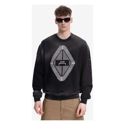 A-COLD-WALL* pamut melegítőfelső Gradient Crewneck fekete, férfi, nyomott mintás