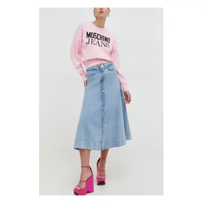 Moschino Jeans farmer szoknya midi, harang alakú