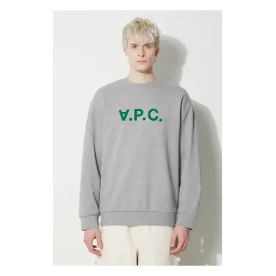 A.P.C. pamut melegítőfelső Sweat Eliot szürke, férfi, nyomott mintás, COFDX.H27836.PLB