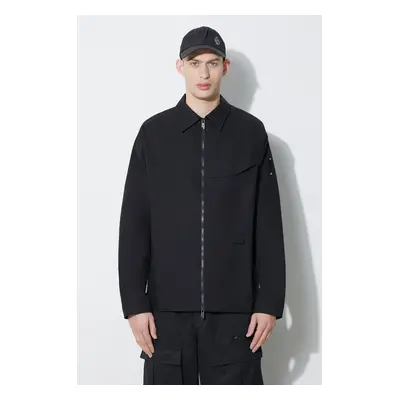 A-COLD-WALL* pamut kabát Zip Overshirt fekete, átmeneti, oversize, ACWMSH138A