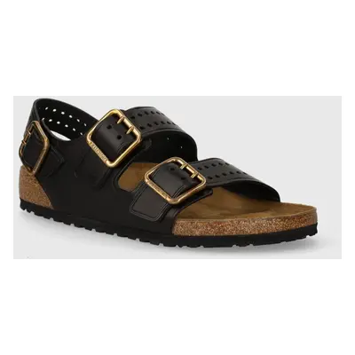 Birkenstock bőr szandál Milano Bold Gap fekete, férfi