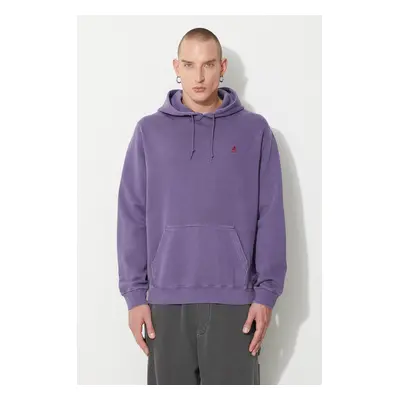 Gramicci pamut melegítőfelső One Point Hooded Sweatshirt lila, férfi, sima, kapucnis