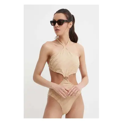 MICHAEL Michael Kors egyrészes fürdőruha CUT OUT ONE PIECE bézs, enyhén merevített kosaras, MM13