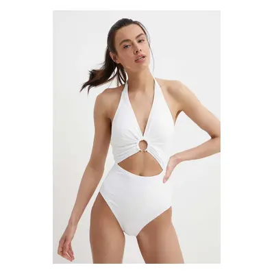 MICHAEL Michael Kors egyrészes fürdőruha HALTER ONE PIECE fehér, enyhén merevített kosaras, MM2R