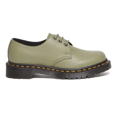 Dr. Martens bőr félcipő zöld, női, lapos talpú, DM31696357