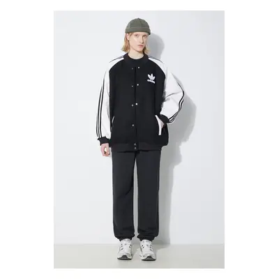 adidas Originals bomber dzseki SST Oversize VRCT női, fekete, átmeneti, oversize, IR5519