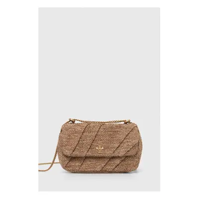 Tory Burch kézitáska Kira Draped Raffia Mini bézs, 154829.211