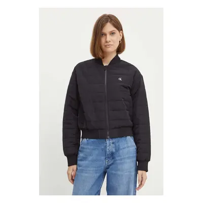 Calvin Klein Jeans bomber dzseki női, fekete, átmeneti, oversize, J20J223871