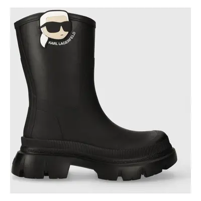 Karl Lagerfeld gumicsizma TREKKA RAIN NFT fekete, női, KL43567