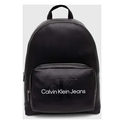 Calvin Klein Jeans hátizsák fekete, női, nagy, nyomott mintás, K60K612223