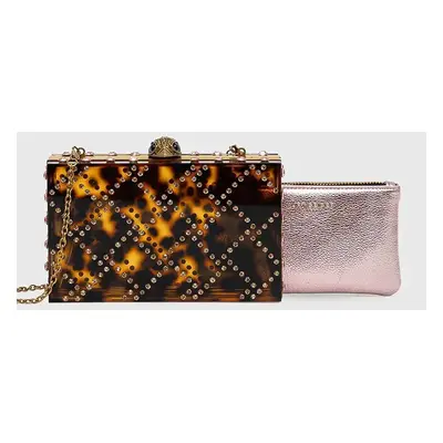 Kurt Geiger London lapos táska QUILT BOX CLUTCH barna