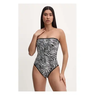 MICHAEL Michael Kors egyrészes fürdőruha BANDEAU ONE PIECE fekete, enyhén merevített kosaras, MM