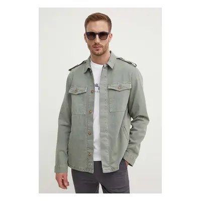 Pepe Jeans farmerdzseki EATON COLOUR FIELD JACKET férfi, zöld, átmeneti, PM403000