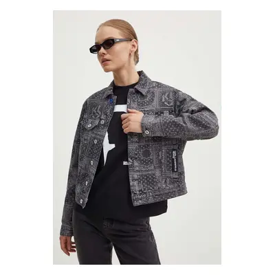 Karl Lagerfeld Jeans farmerdzseki női, fekete, átmeneti, 245J1402