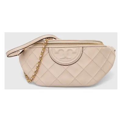 Tory Burch bőr övtáska Fleming Soft bézs, 160132.122