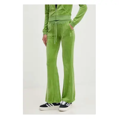 Juicy Couture velúr melegítőnadrág CAISA zöld, sima, JCSEBJ008