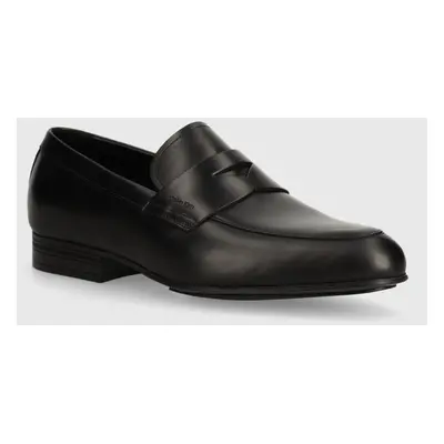 Calvin Klein bőr mokaszin HM0HM01503 fekete, férfi, MOCASSIN LTH