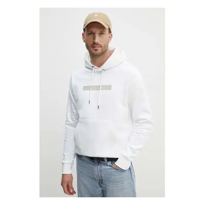 Calvin Klein pamut melegítőfelső fehér, férfi, nyomott mintás, kapucnis, K10K113090