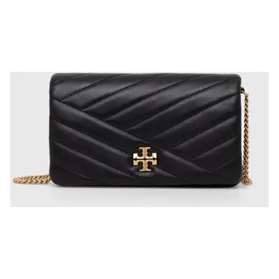 Tory Burch bőr táska Kira Chevron fekete, 156553.001