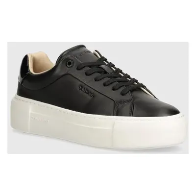 Calvin Klein bőr sportcipő FF CUPSOLE LACE UP W/ML LTH fekete, HW0HW02118