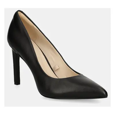 Calvin Klein bőr tűsarkú HEEL PUMP LTH fekete, HW0HW02171