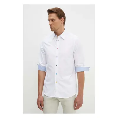 PS Paul Smith pamut ing férfi, galléros, fehér, regular, M2R.612P.N21846