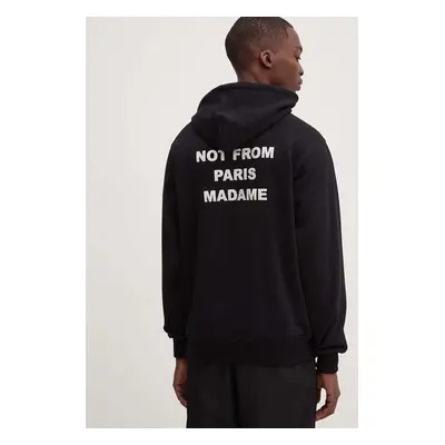 Drôle de Monsieur pamut melegítőfelső Le Hoodie Slogan fekete, férfi, nyomott mintás, kapucnis, 