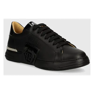 Philipp Plein bőr sportcipő Hexagon Phantom Kicks fekete, USC0565 PLE025N