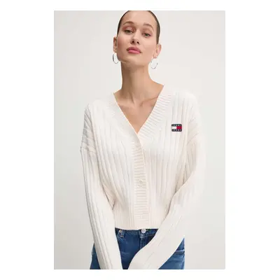 Tommy Jeans kardigán bézs, női, könnyű, DW0DW18529