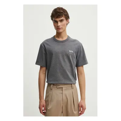 A.P.C. pamut póló t-shirt boxy petit vpc szürke, férfi, melange, COHBQ.H26391