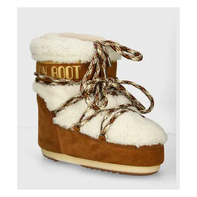 Moon Boot velúr hócipő MB ICON LOW SHEARLING barna, 80D1409580 MA03