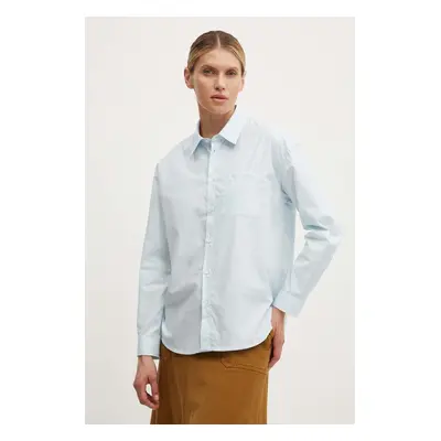 A.P.C. pamut ing chemise boyfriend brodee női, galléros, relaxed, COEVD.F12550