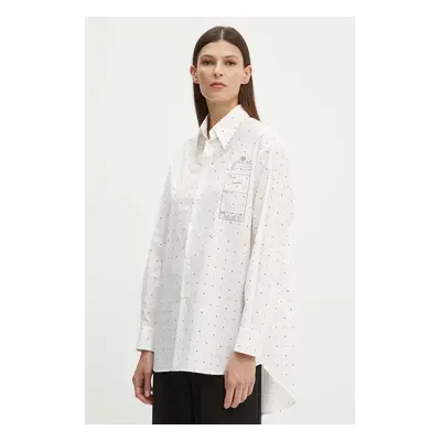 MM6 Maison Margiela pamut ing női, galléros, fehér, relaxed, S52DT0014