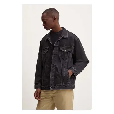 Levi's farmerdzseki férfi, fekete, átmeneti, oversize, A5782