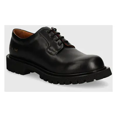 Common Projects bőr félcipő Chunky Derby fekete, férfi