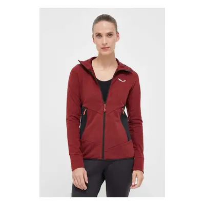 Salewa sportos pulóver Lavaredo Hemp Hooded bordó, sima, kapucnis