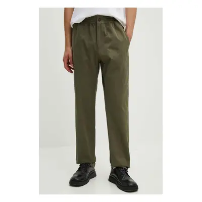 A.P.C. pamut nadrág pantalon chuck zöld, egyenes, COGEW.H08408