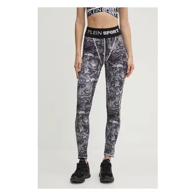 PLEIN SPORT legging fekete, női, mintás, FADC WJT1954 STE003N