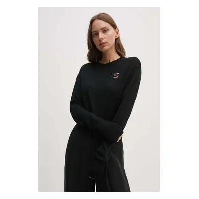 Dkny gyapjú pulóver könnyű, női, fekete, D2E4A116