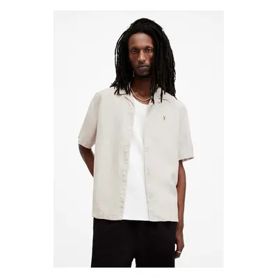 AllSaints ing AUDLEY SS SHIRT férfi, zöld, relaxed, M016SA