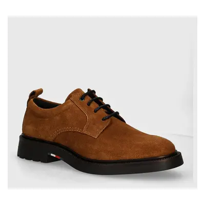 Tommy Hilfiger velúr félcipő LIGHT HILFIGER LWT SUEDE SHOE barna, férfi, FM0FM05088