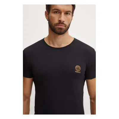 Versace t-shirt db fekete, férfi, nyomott mintás, AU10193 1A10011