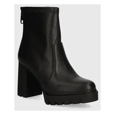 Calvin Klein Jeans bokacsizma HEEL PLATFORM ZIP BOOT MG NAPPA fekete, női, magassarkú, YW0YW0154